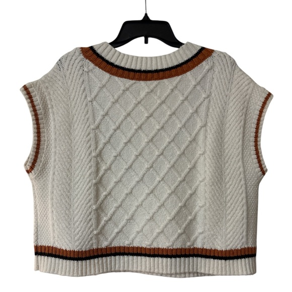Anthropologie Maeve Willa Cable-Knit Sweater Vest Sz. Large - Picture 10 of 13